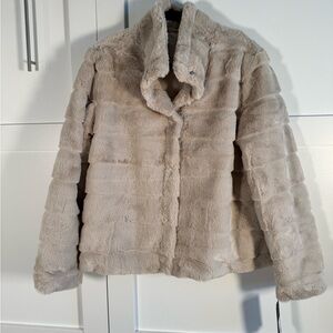 Sebby Plush Teddy Jacket in Cream